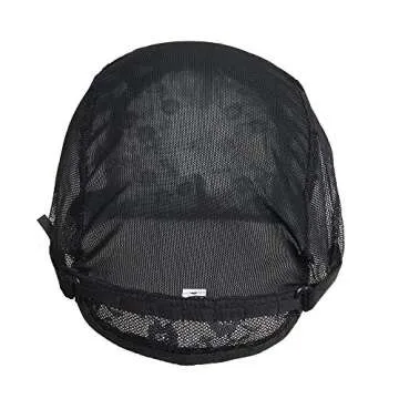 Double Lace Wig Cap for Making Wigs with Adjustable Straps on the Back Swiss Lace Hairnet (Medium 22.5inch, Black)