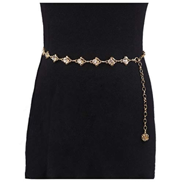 Glamorstar Rhinestone Chain Belt for Women - Elegant Accessory