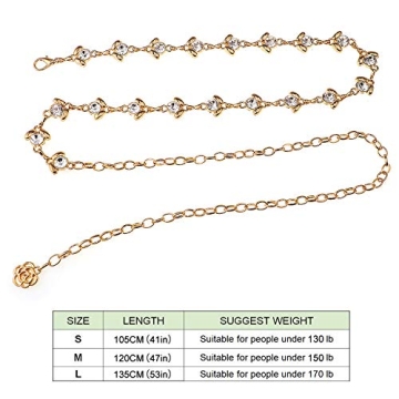 Glamorstar Rhinestone Chain Belt for Women - Elegant Accessory