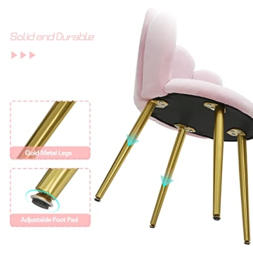 Stylish BOWTHY Velvet Vanity Chair with Gold Legs