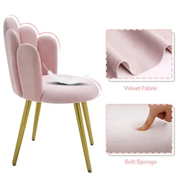 Stylish BOWTHY Velvet Vanity Chair with Gold Legs