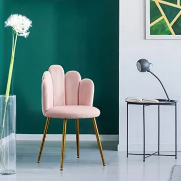 Stylish BOWTHY Velvet Vanity Chair with Gold Legs