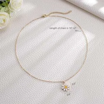 MIXJOY Small Daisy Necklace for Women - Dainty Daisy Tiny White Flower Necklace Minimalist Femininity Gifts, Female's Daisy Lover Gifts, Cheer Up Gift for Her, Gold