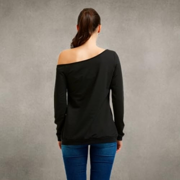 MAGICMK Stylish Off Shoulder Sweatshirt for Women