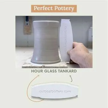 OUTPOST POTTERY Profile Ribs - Precision Pottery Rib Tools Made W/Durable PLA for Consistent Shapes, Floating Designs & Accurate Craft - Texture & Trimming Tools (Hour Glass Tankard)