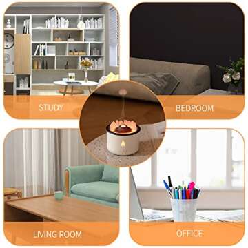 Volcano Humidifier with Remote Control, Jellyfish Mist Flame Diffuser with Red & Blue LED Night Light for Bedroom Living Room Home Office Yoga Spa, Auto-Off, 2 Fog Modes