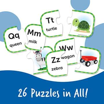 Learning Resources ABC Puzzle Cards, Kindergarten Readiness, Self Correcting Puzzles, Alphabet Learning Games, Puzzles for Toddlers, Ages 3+