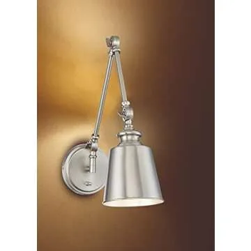 Trade Winds 1-Light Swing Arm Wall Lamp Set in Brushed Nickel