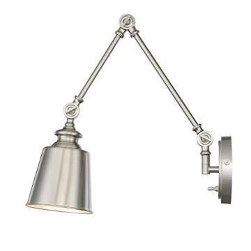 Trade Winds 1-Light Swing Arm Wall Lamp Set in Brushed Nickel