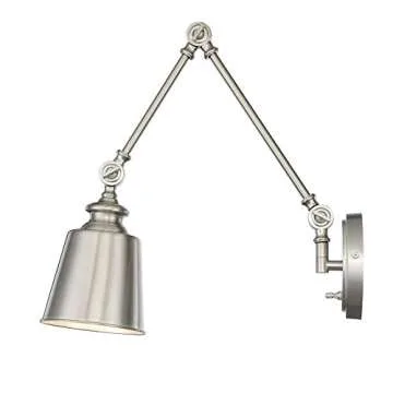 Trade Winds 1-Light Swing Arm Wall Lamp Set in Brushed Nickel