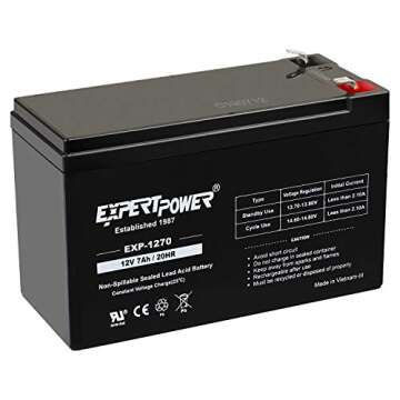 ExpertPower 12V 7AH Rechargeable SLA Battery for Versatile Use