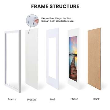 Sindcom 16x24 Poster Frame 3 Pack, Picture Frames with Detachable Mat for 14x20 Prints, Horizontal and Vertical Hanging Hooks for Wall Mounting, White Photo Frame for Gallery Home Décor