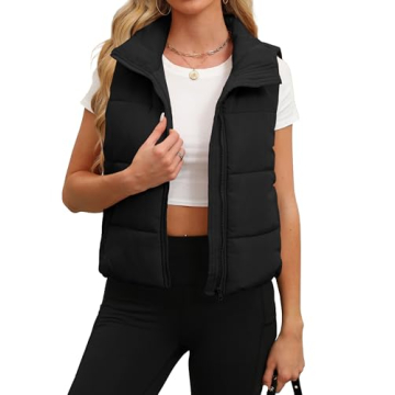 Stylish SAMPEEL Black Puffer Vest for Warm Winter Days