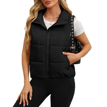 Stylish SAMPEEL Black Puffer Vest for Warm Winter Days