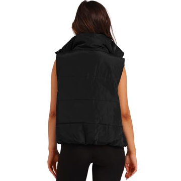 Stylish SAMPEEL Black Puffer Vest for Warm Winter Days