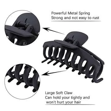 10 Colors 4 Inch Matte Nonslip Hair Claw Clips - Strong Hold Accessories for Thick and Thin Hair, Trendy Jaw Clips for Women