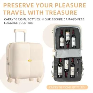 SERABETTO Wine Suitcase - Stylish, Durable 6 Bottle Carrier for Travel