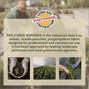 DeWitt Premium Weed Barrier Fabric 5x250 Feet for Gardens