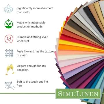 SimuLinen Light Blue Linen Feel Disposable Dinner Napkins - Cloth-Like Kosher Napkins for Celebrations, Weddings, and Showers, 16"x16", Box of 50