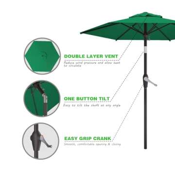 AreShark 7.5FT Patio Umbrella - Ultimate Outdoor Shade Solution