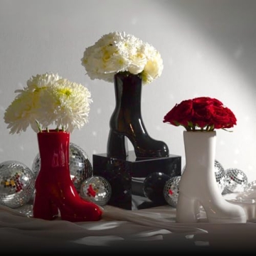 Reimagine Discovery Black Boot Vase for Stylish Home Decor