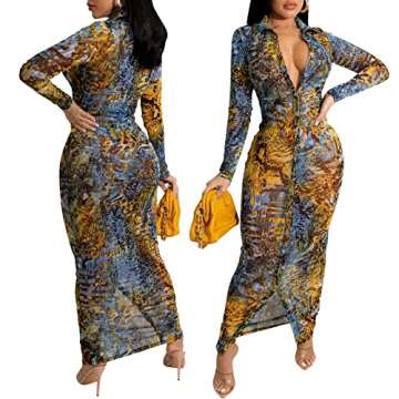 YouSexy Women's Mesh Bodycon Club Dress - Perfect Fit & Style