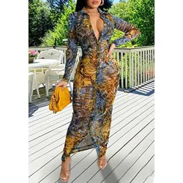 YouSexy Women's Mesh Bodycon Club Dress - Perfect Fit & Style