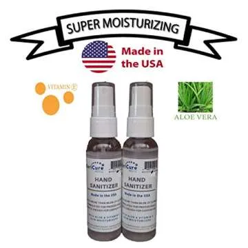 KeriCure 2 PACK Super Moisturizing Hand Sanitizer Sprays, Unscented with Organic Aloe Vera, Natural ...