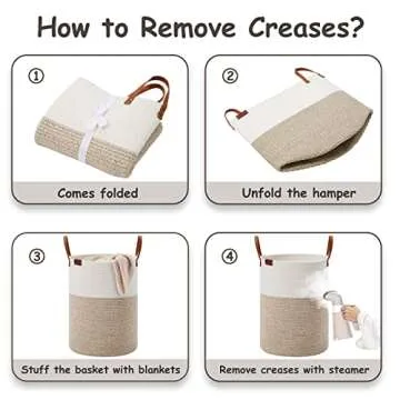 Chic VIPOSCO Small Laundry Basket with Leather Handle