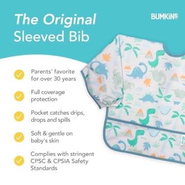 Bumkins Sleeved Bib for Toddler Feeding Must Have