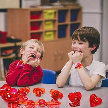 AMENON Light Up Heart Bracelets 28 Pack for Kids Parties