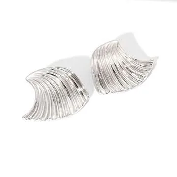 KELMALL Silver Chunky Geometric Statement Earrings for Women