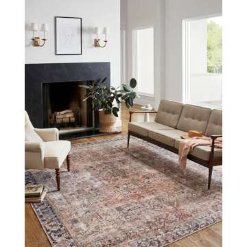 Loloi Chris Loves Julia Jules Collection JUL-02 Terracotta/Multi 5'-0'' x 7'-6'', .13" Pile Height, Area Rug