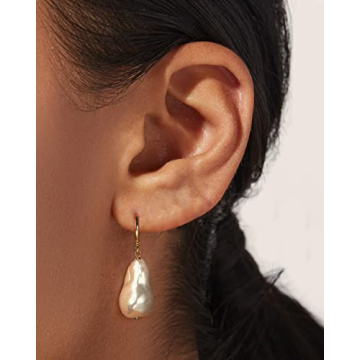 14k Gold Baroque Pearl Earrings – Elegant & Versatile Jewelry