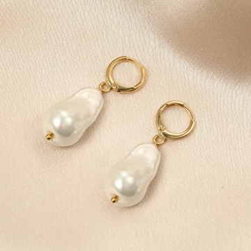 14k Gold Baroque Pearl Earrings – Elegant & Versatile Jewelry