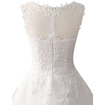 Wedding Dress Lace Bride Dresses Short Wedding Gown Tulle Vintage Bridal Gown Appliques Ivory