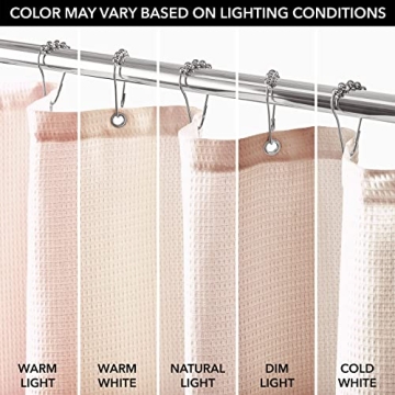 Luxury Waffle Knit Shower Curtain for Tall Ceilings