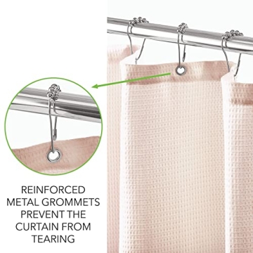 Luxury Waffle Knit Shower Curtain for Tall Ceilings