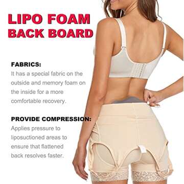 Lipo Foam Back Board Lumbar Molder BBL Backboard Compression Liposuction Post Surgery Supplies Tabla Moldeadora (Grey)