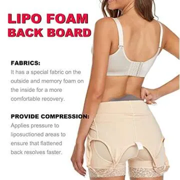 Lipo Foam Back Board Lumbar Molder BBL Backboard Compression Liposuction Post Surgery Supplies Tabla Moldeadora (Grey)