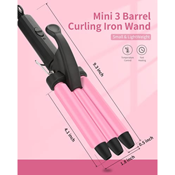 Mini 3 Barrel Curling Iron for Gorgeous Beachy Waves