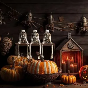 Thyle Halloween Skeleton Statues for Spooky Decor