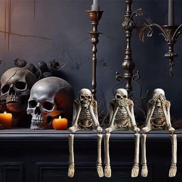Thyle Halloween Skeleton Statues for Spooky Decor