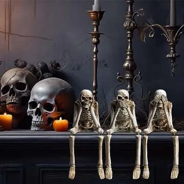 Thyle Halloween Skeleton Statues for Spooky Decor