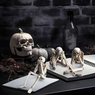 Thyle Halloween Skeleton Statues for Spooky Decor