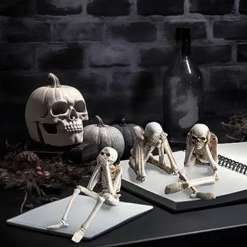 Thyle Halloween Skeleton Statues for Spooky Decor