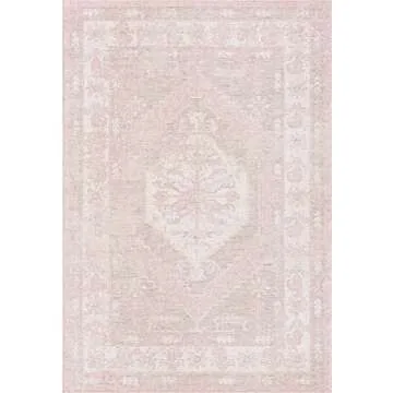 Unique Loom Outdoor Traditional Collection Area Rug - Valeria (6' 1" x 9' Rectangle, Pink/ Ivory)