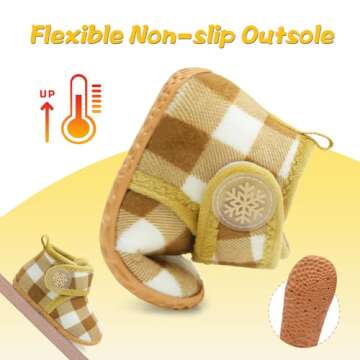 LeIsfIt Toddler Non-Slip Warm Slippers for Kids