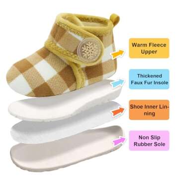 LeIsfIt Toddler Non-Slip Warm Slippers for Kids