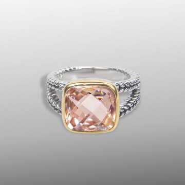 YURSHJAM Stylish 11MM CZ Statement Ring for Women